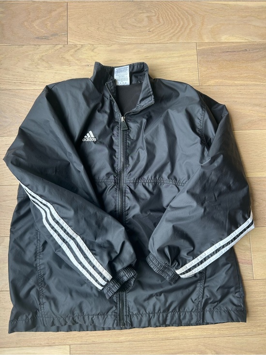 adidas Jackets & Blazers - Vintage 90’s Y2K adidas Black Windbreaker Jacket with White 3-Stripes